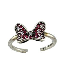 Authentic Pandora DISNEY Minnie's Sparkling Bow Ring Size 5 #190956CZR Sterling